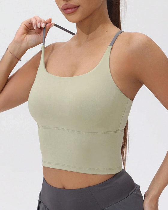 Integrated Chest Pad Sports Tank Top