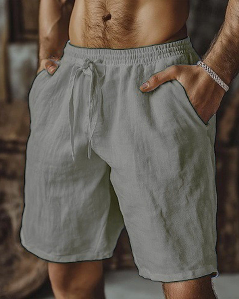 Drawstring Elastic Waist Shorts