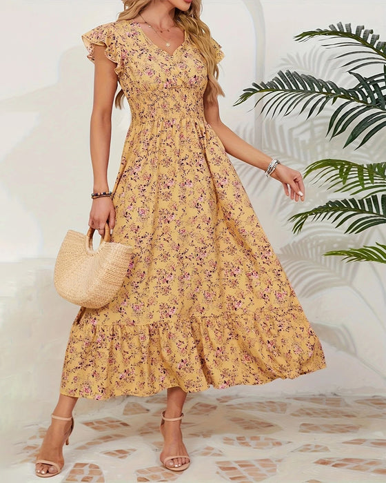 Floral Waist Tie Dress