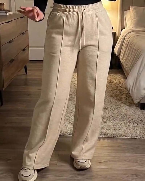 Drawstring Straight Leg Sweatpants