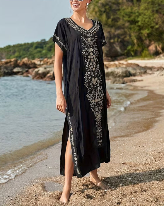 Ethnic Style Retro Short-Sleeved Dress