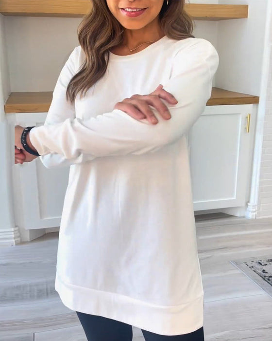 Solid Color Top with Long Sleeve