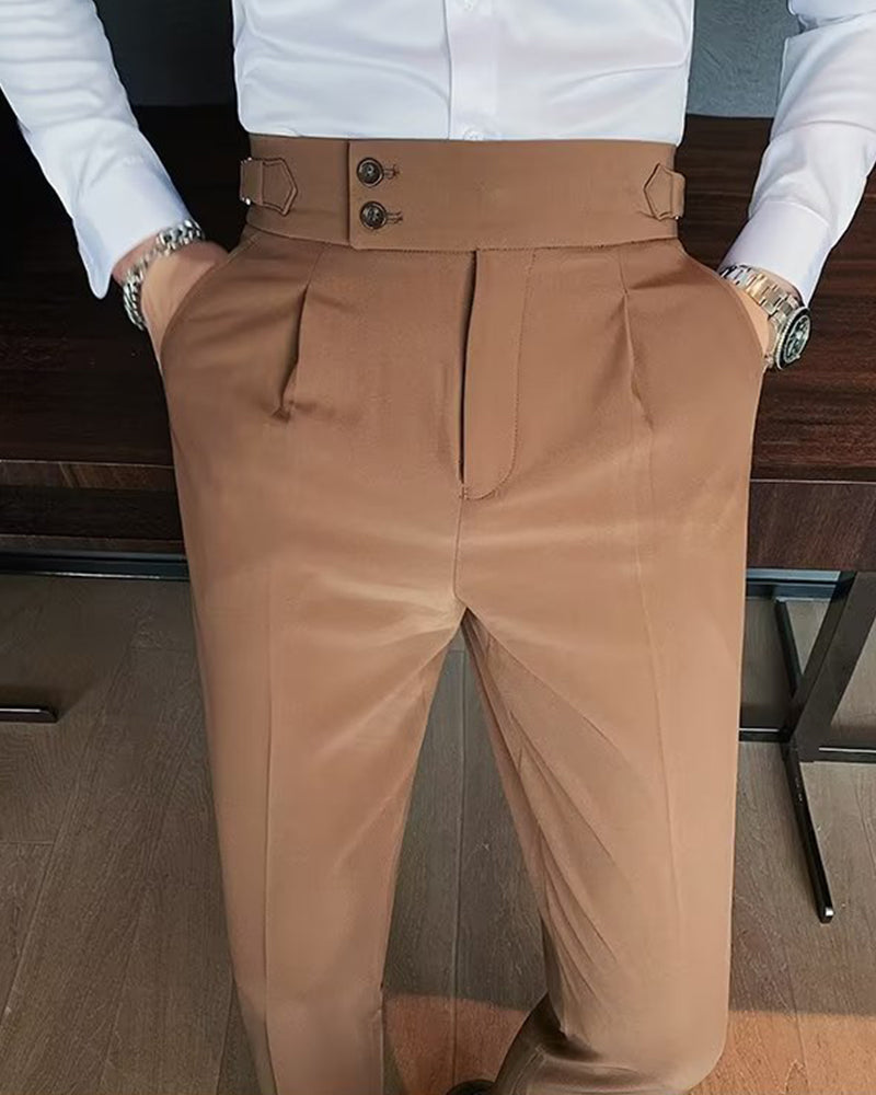 Men's Pocket Solid Casual Dress Pant