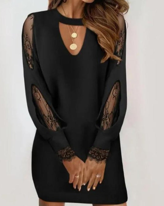 Sexy Bodycon See-through Dress with V neck