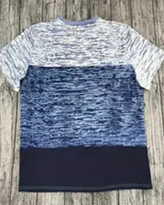 Round Neck Short Sleeve Contrast Color T-Shirt