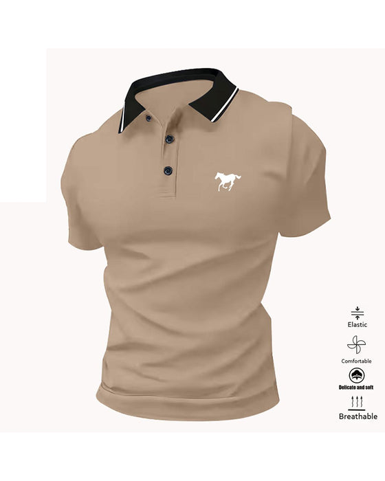 Men's Lapel Short Sleeve T-Shirt