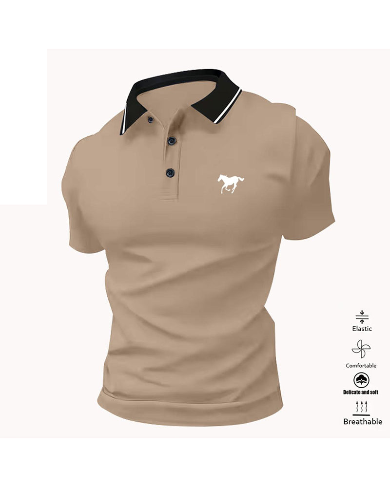 Men's Lapel Short Sleeve T-Shirt
