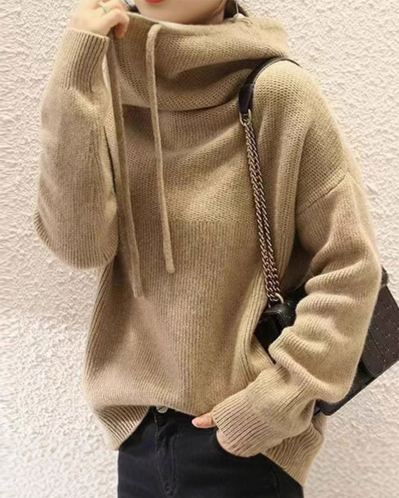 Cowl Collar Long Sleeve Pullover