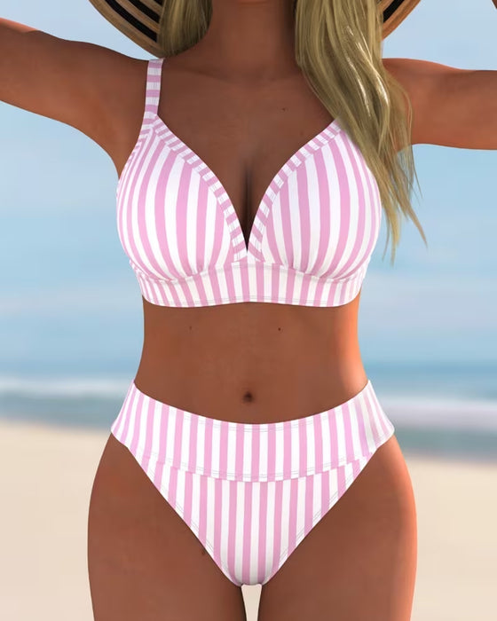 Striped Two-Piece Bikinis