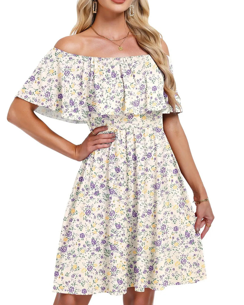 Floral Off-Shoulder Midi Dress
