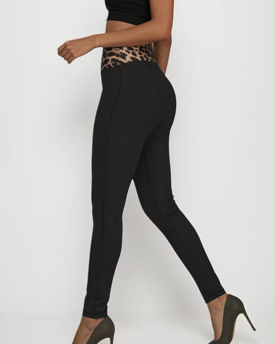 High-Waist Leopard Print Tight Skinny Pants