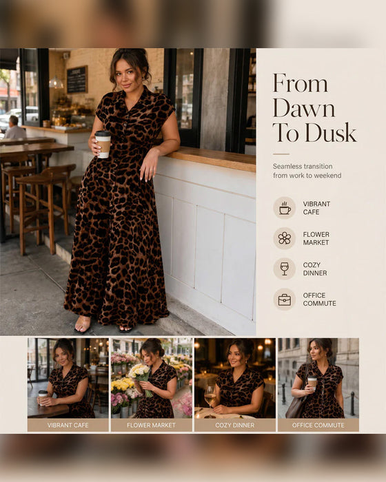Casual Leopard Maxi Dress