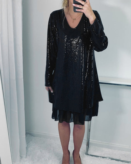 Elegant Loose Dress with Long Sleeve