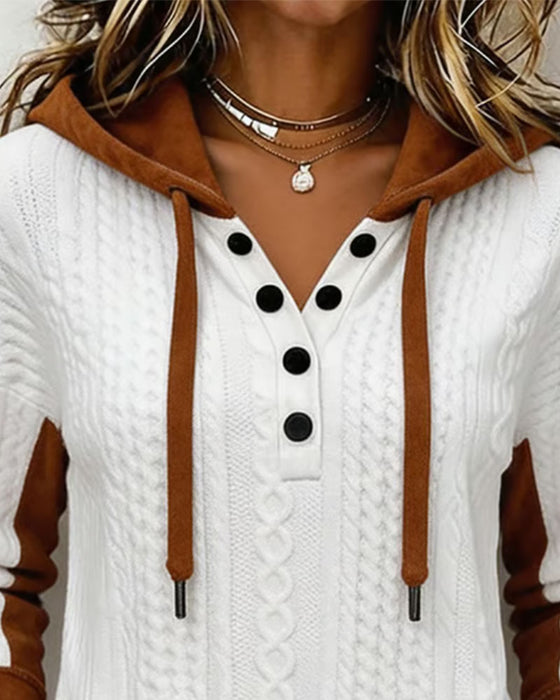 Long Sleeve Color-Block Hoodie