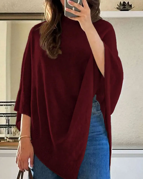 High Neck Asymmetric Pullover