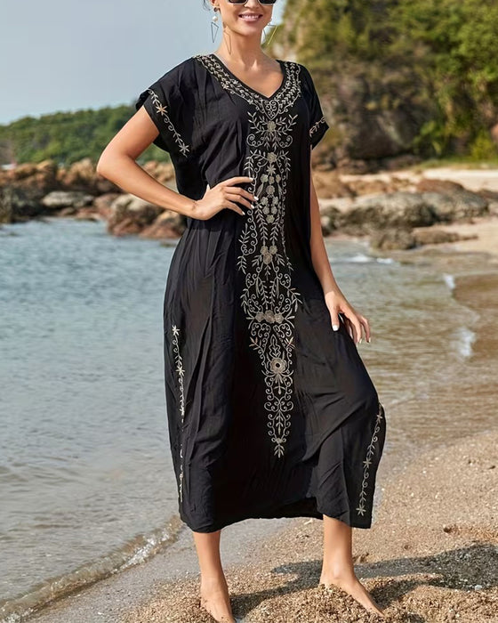 Ethnic Style Retro Short-Sleeved Dress