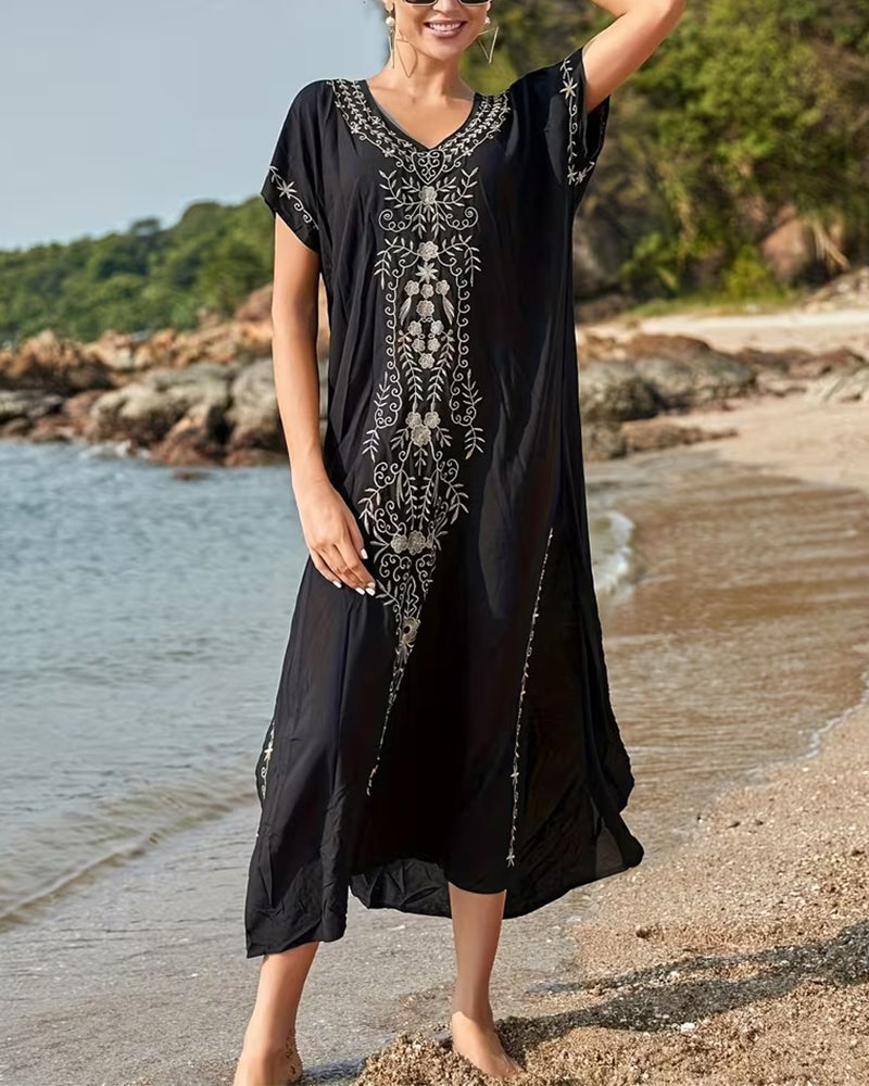 Ethnic Style Retro Short-Sleeved Dress