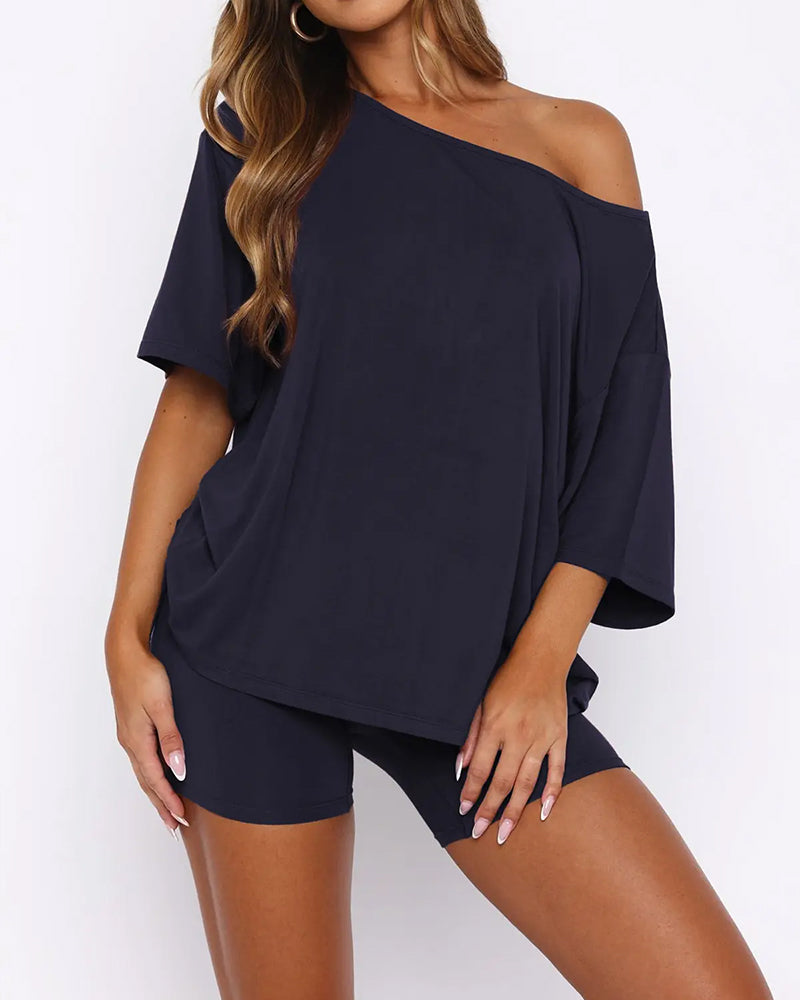 Textured Solid Two-Piece Set