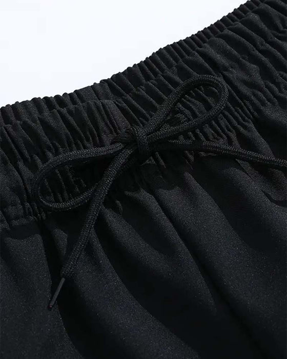 Double White Stripe Knee-Length Casual Shorts