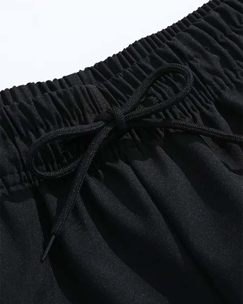 Double White Stripe Knee-Length Casual Shorts