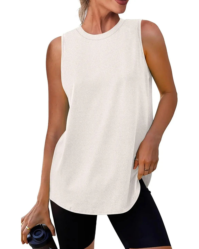 Loose-Fit Solid Sleeveless Tank Top