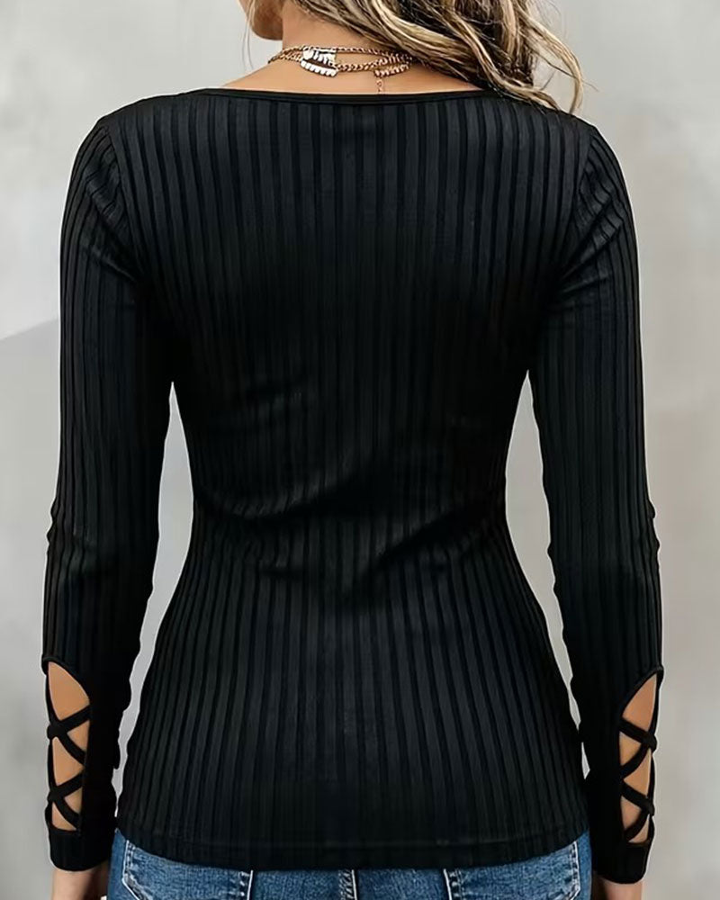 V-Neck Cross Tie Top