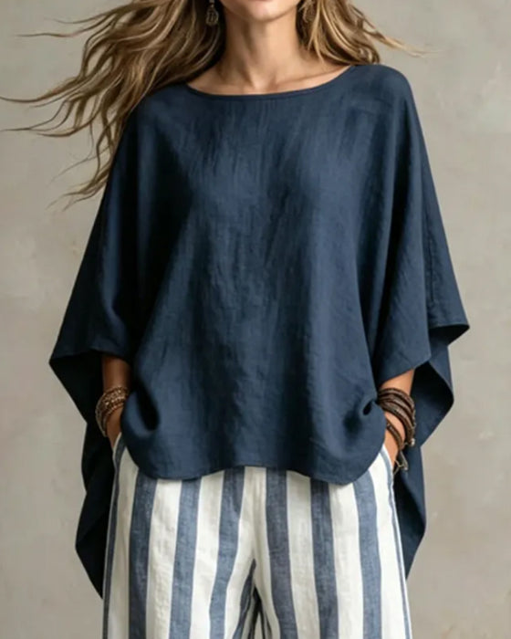 Casual Batwing Loose Stripe Sets