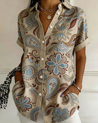 Paisley Pattern Lapel Shirt