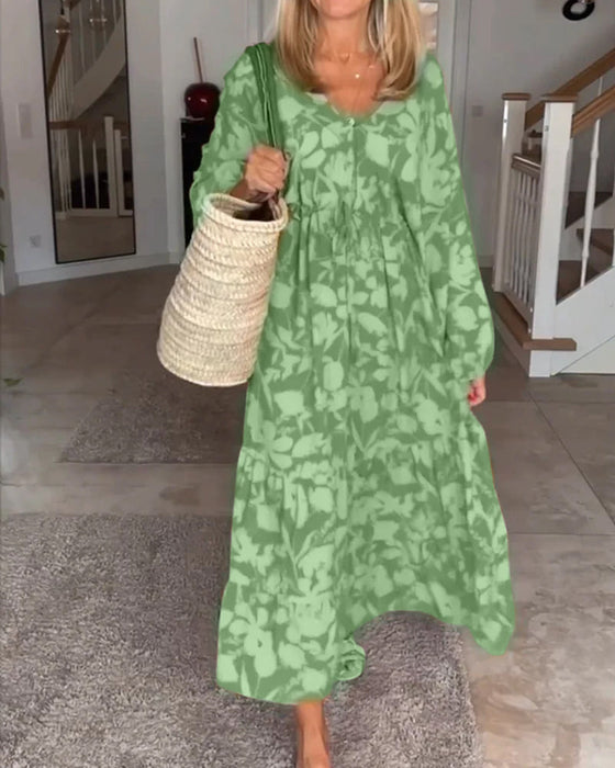 Floral Print Long Sleeve Dress