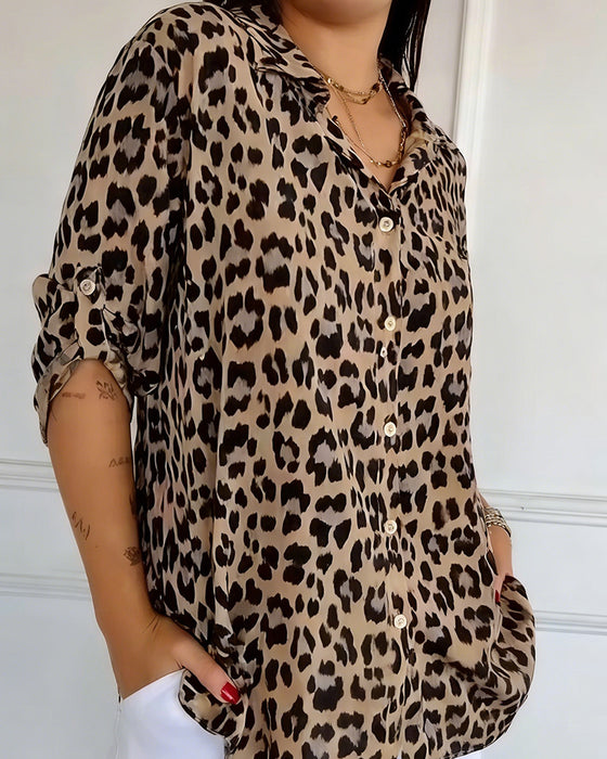 Leopard Print Fashion Blouses