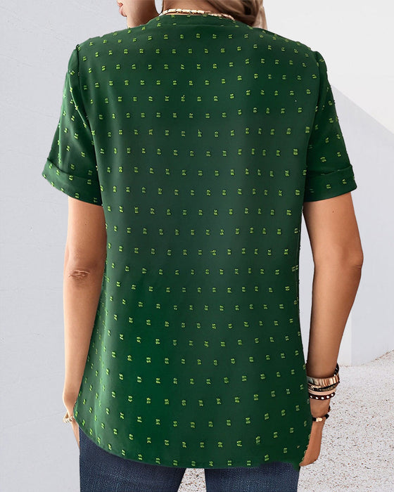 V-neck button down T-shirt