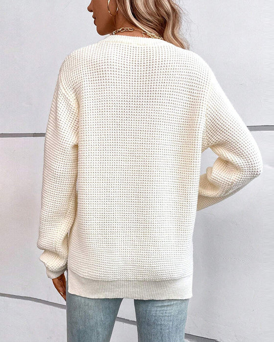 Casual pocket Pullover with Long Sleeve