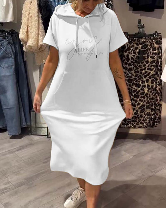 Hooded Casual Drawstring Dress