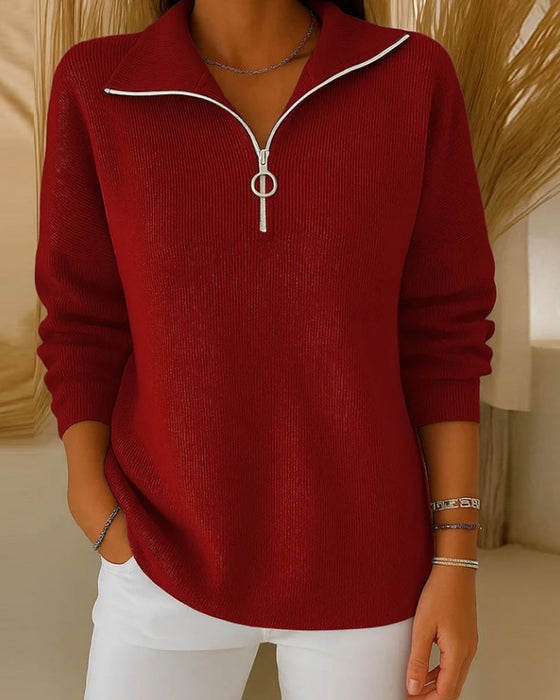 Half-zip Fashion Pullover Sweater