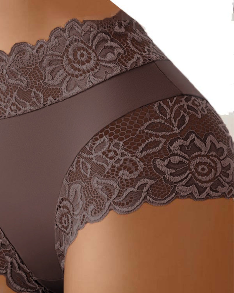 Solid Color Lace Panties