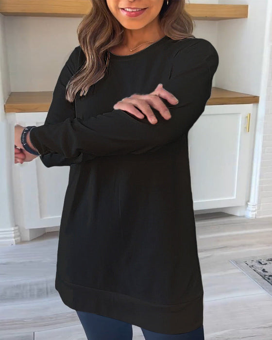Solid Color Top with Long Sleeve