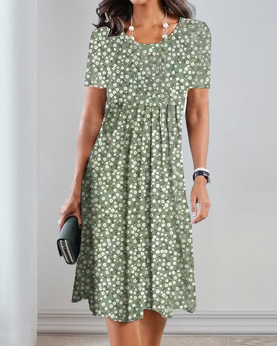 Floral print knee length dress