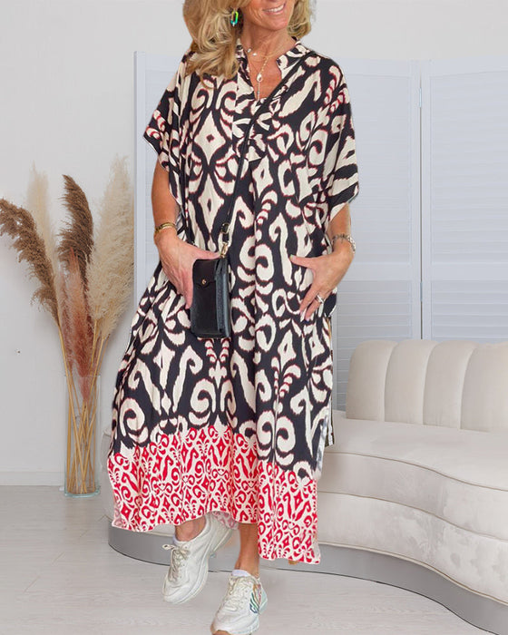 Printed v-neck dress