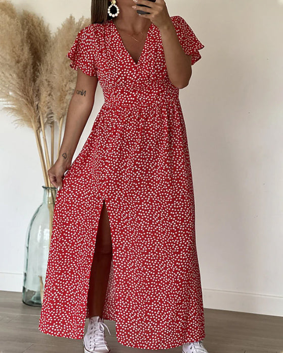 Printd v-neck maxi dress