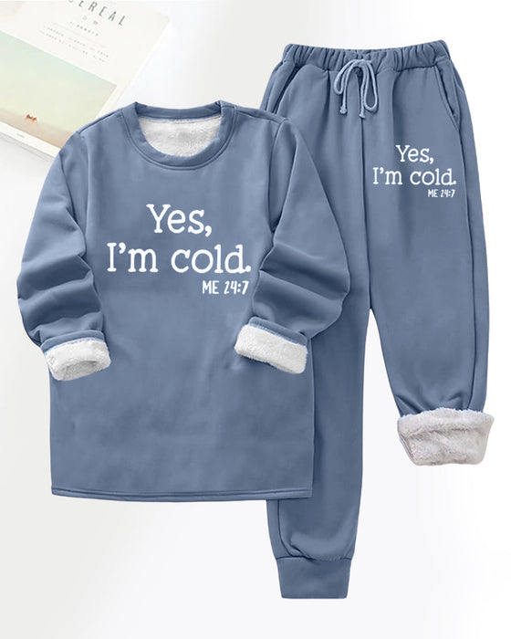 Letter printed fleece casual pants