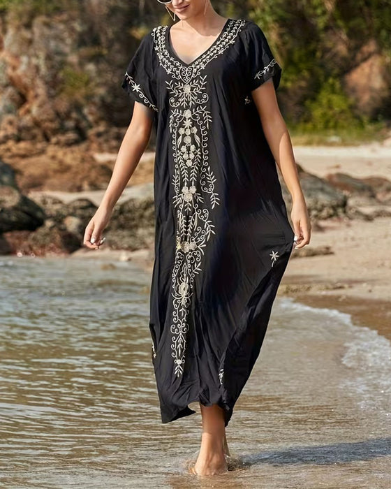 Ethnic Style Retro Short-Sleeved Dress