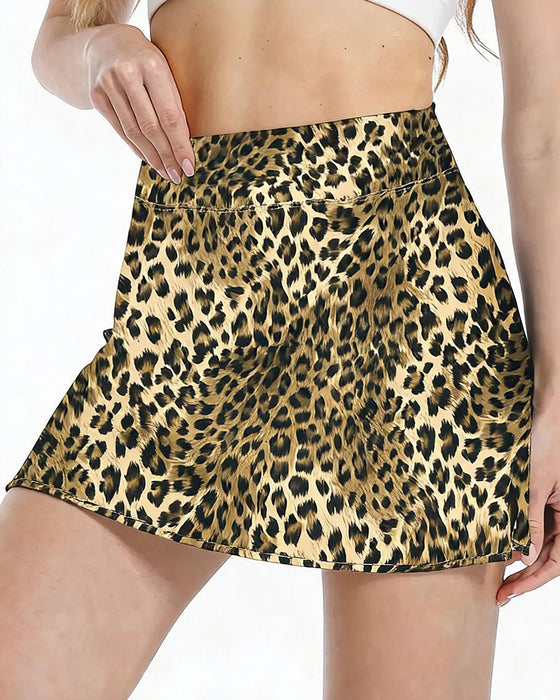 High Waist Straight Slit Mini Sports Skirt Short