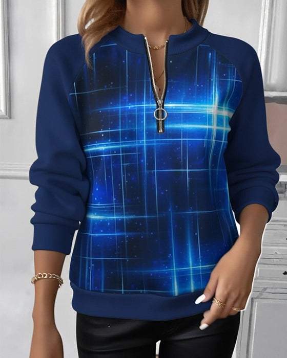 Half Zip Gradient Fashion Sweatshirt