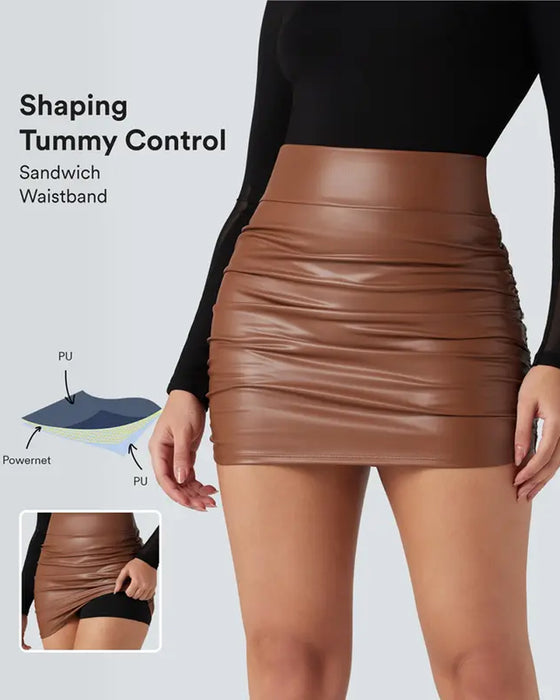 High-Waist Pleated A-Line Skirt