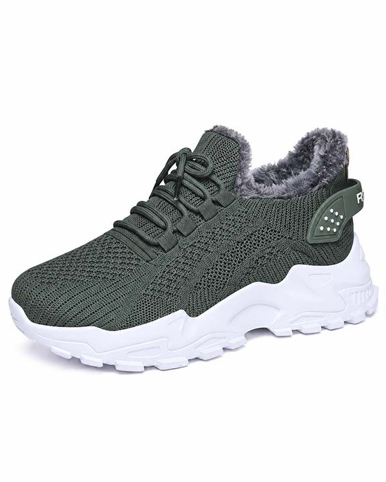 Thick Sole Fleece-Lined Snow Sneakers