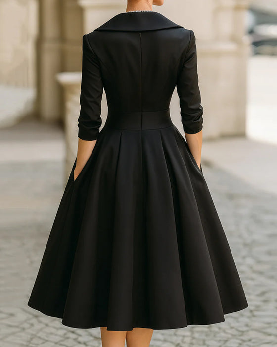 Solid Color Elegant Fashion Dress