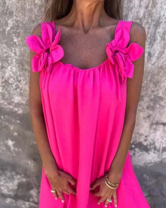 Bud Hem Strappy Loose Casual Dress
