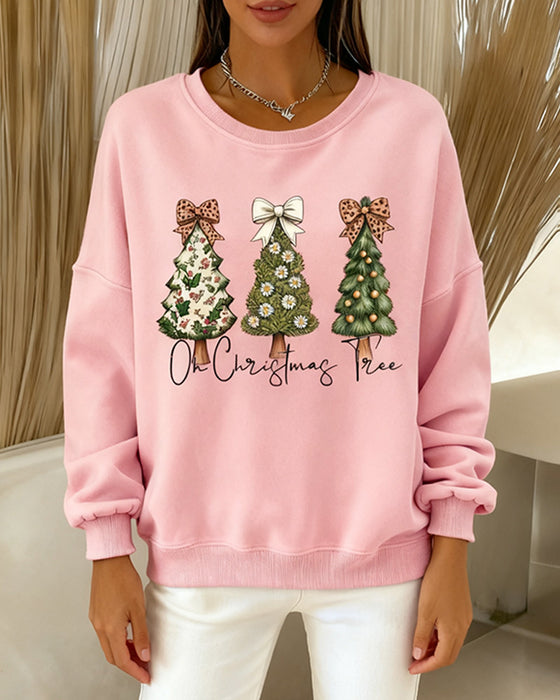 Drop-Shoulder Printed Loose Sweatshirt
