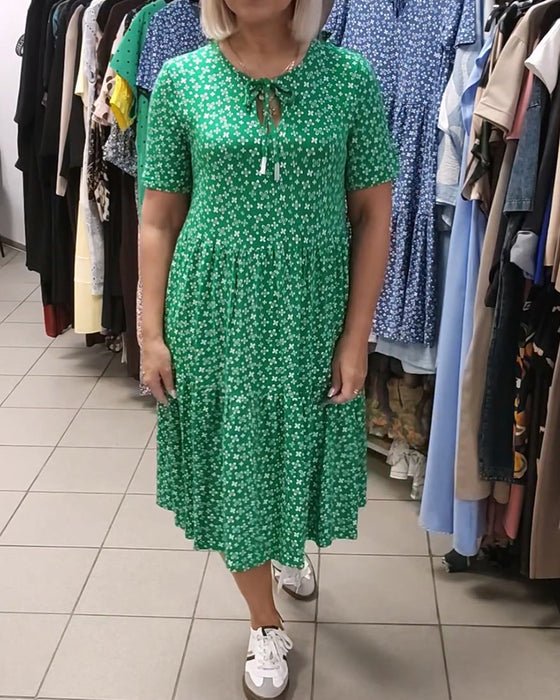Floral Print Tie Front Dress