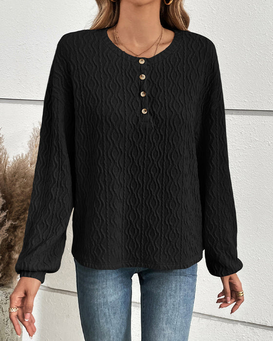 Solid Color Top with Buttons